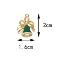 Christmas bell charm with green enamel and gold bow, alloy DIY jewelry pendant 2x1.6cm - 14# Green Bell (1.6CM×2CM)