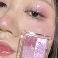 Palette di ombretti bicolore rosa viola con texture opaca e glitter scintillante - 02# Uva Ghiacciata