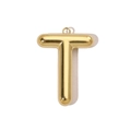 Pendentif lettre T en acier inoxydable doré poli avec finition miroir pour colliers - Lettre T / Or