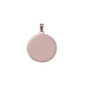 Polished rose gold round stainless steel dog tag pendant with smooth finish - 35*1.8mm / Rose Gold Round (Outer Hole)
