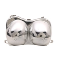 Unique silver bra-shaped acrylic clutch bag with metallic mirror finish and chain strap - Silver