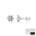 Orecchini a lobo in argento 925 con moissanite da 1 carato e taglio rotondo da 5 mm - Argento Sterling S925 (0.50Ct*2/5mm)
