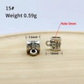 Silver retro alloy tube connector bead with embossed texture, 10mm height, 5mm hole diameter - Hollow Bead Finding (15#)