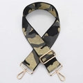 Tracolla jacquard mimetica regolabile con finiture in metallo dorato in nero e grigio - No. 219 Camo Oro Grigio - Gancio Dorato