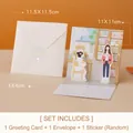 3D Teacher's Day pop-up card set with warm reading scene, envelope and For You sticker - Campus Life Series - Style F (HK8007)