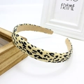 Fashionable leopard print padded wide headband in beige and black vintage style - Light Coffee Leopard Padded Style (FK-B132 Light Coffee)