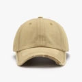 Cappellino da baseball kaki in cotone lavato con effetto vintage e visiera logora - Cachi Stile Normale (24A184)