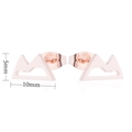 Minimalist triangle mountain stud earrings in rose gold finish with 5mm by 10mm dimensions - Mountain / Rose Gold