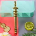 Chinese ancient tower-style sword pen in gold finish with vintage cloud patterns - Golden Pagoda Sword / 0.5mm