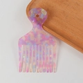 Pettine per capelli in acetato marmorizzato colorato con motivi rosa e blu - Stile Marmo Aurora (C22-1-6)