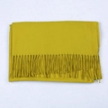 Thick mustard yellow cashmere-like scarf featuring soft fringe tassels for autumn and winter - Autumn Green