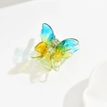 Detalle de pinza de pelo de mariposa de 3,5 cm con acabado transparente degradado azul-amarillo - Pinza de Mariposa de Doble Capa 3.5cm [Degradado Amarillo Azul]