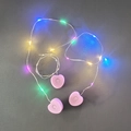 Colorful LED string lights with pink heart-shaped battery boxes for romantic rose gift decor - Heart-shaped LED String (Multicolor)