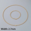 Set collana e bracciale in acciaio dorato con maglie a O da 2,7 mm di larghezza per donna - Larghezza Catena 2.7mm (Oro) / Bracciale 19CM
