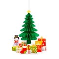 Décoration sapin de Noël en papier alvéolé avec bonhomme de neige et cadeaux - Ornement Sapin de Noël 3D