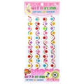 Colorful floral rhinestone stickers in wavy rows for children's DIY crystal crafts - Wave Sunflower Gems / 10×22.5cm