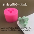 3D succulent cactus siliconen mal voor geurkaarsen en DIY hars ornamenten decoratie - Model 3866 / Roze
