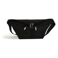 Bolso bandolera minimalista de nailon negro con correa ancha y múltiples bolsillos con cremallera - Negro