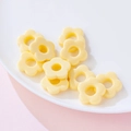 DIY yellow acrylic 19mm flower beads for handmade earrings and floral hair accessories - Solid Yellow
