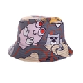 Cappello da pescatore grigio scuro per bambini con graffiti cartoon e orsi polari - 52cm (2-6 Anni) / Orso