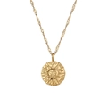 Collana con medaglione sole dorato con simboli zodiacali e catena a onde intrecciata - Collana con Pendente Sole 3D Incisa con lo Zodiaco