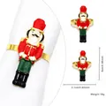 Nutcracker soldier napkin ring in red and gold finish for Christmas table decor - Nutcracker Style 67