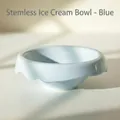 Cuenco de cerámica azul claro para gatos con bordes ondulados y base plana estable - Cuenco de Helado (Sin Soporte) Azul