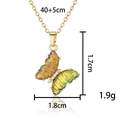 Golden titanium butterfly pendant necklace with yellow-green gradient shell texture - Yellow-Green Gradient Butterfly Necklace Style 11