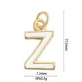Golden letter Z pendant with white enamel finish and dimensions 11.5mm x 7.2mm - Letter Z