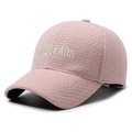 Pink textured baseball cap with white Colorado embroidery for a casual autumn style - Adjustable / Pink