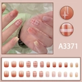 Korte vierkante kunstnagels met oranje roze verloop, ruitpatroon en zilveren sterretjes - Roze Geruit Sterrenstijl (A3371) / Lijm Type