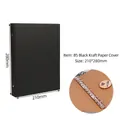 B5 black kraft paper ring binder with 9-hole metal mechanism, size 210x280mm - B5 Black Kraft Paper Shell (9-Hole)