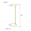 Detailed size view of baroque pearl tassel earrings with dimensions and 3.3g weight - Double Pearl Chain Style (YYE023193)