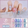 5D gradient gel nail stickers with rhinestones and meteor texture, model BB-039 - Style BB039