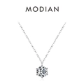 Classic S925 sterling silver necklace with a brilliant six-prong set solitaire pendant - 925 Silver / Silver