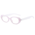 Klassische ovale Sonnenbrille mit rosa Rahmen und weißen Bügeln für Damen Mode - Rosa Rahmen mit klarem Glas