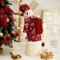 Pupazzo di neve natalizio in abito rosso a fiocchi di neve con pacco regalo - Ornamento Sacchetto di Caramelle Pupazzo di Neve Torsione
