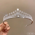 Silver birthday rhinestone crown headband for brides or girls featuring 15cm diameter - 15# Elegant Temperament Crown (15cm)