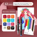 Touchmark 12-color dual-tip alcohol markers set with professional art color chart - 12 Basic Colors (Paper Box)