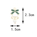 Christmas gold bell alloy charm with green bow and white pearl pendant 2.3cm x 1.5cm size - 2# White Bell with Pearl (1.5CM×2.3CM)