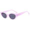 Occhiali da sole cat-eye retrò con montatura in resina rosa e dettagli in metallo oro - Viola Gelatina Lente Grigia (C02)