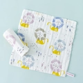 Soft 6-layer cotton baby muslin face towel with colorful cartoon lion print patterns - Little Lion
