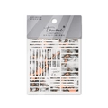 Vue détaillée du sticker nail art TOG-006 avec texture marbre cuivré et son emballage - Craquelé Noir Blanc Orange Bronze (TOG-006)