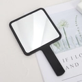 Sleek black square handheld mirror with minimalist ergonomic handle for beauty salons - 7.5*13.5cm Square Mirror / Black