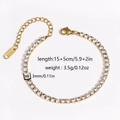 Bracelet tennis en acier inoxydable doré avec zircons brillants et fermoir mousqueton - Style Bracelet de Tennis 3mm