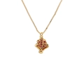 Gold-plated necklace featuring a torch-shaped pendant with a vibrant red gemstone inlay - Red Zircon Torch Flower