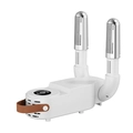 White electric shoe dryer with LED display and leather handle for boot deodorizing - New Tank White