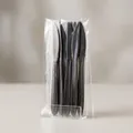 Bulk pack of 500 disposable black plastic knives in transparent plastic packaging - Black Knives