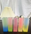 Minimalist rectangular acrylic flower vases in five colorful frosted gradient finishes - 5 Pcs Set Frosted Style