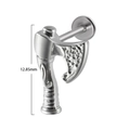 Labret en acier inoxydable argenté, design de hache viking, longueur 12,85 mm, sans filetage - Hache / 0.8x6mm
